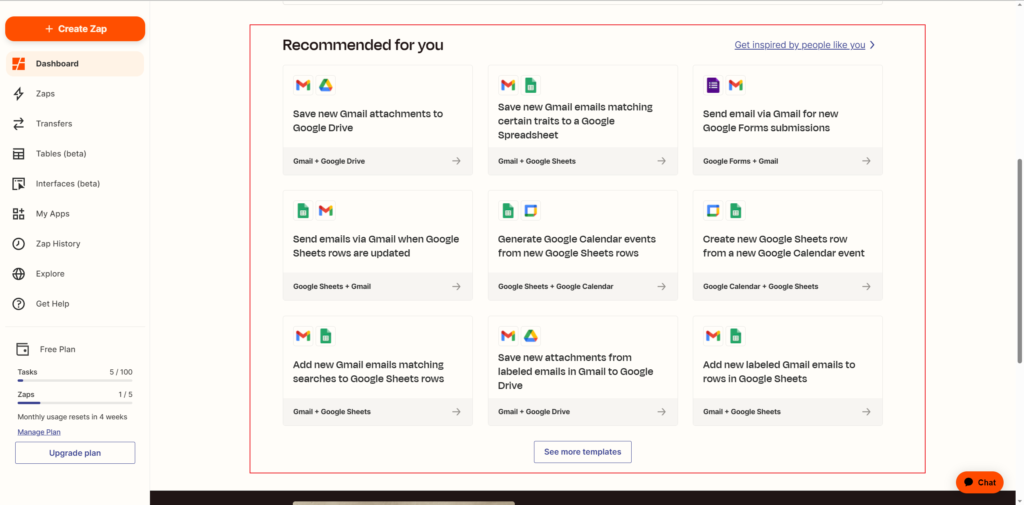 透過 Zapier 實現自動化:介紹、功能和使用案例 3 Zapier template模版