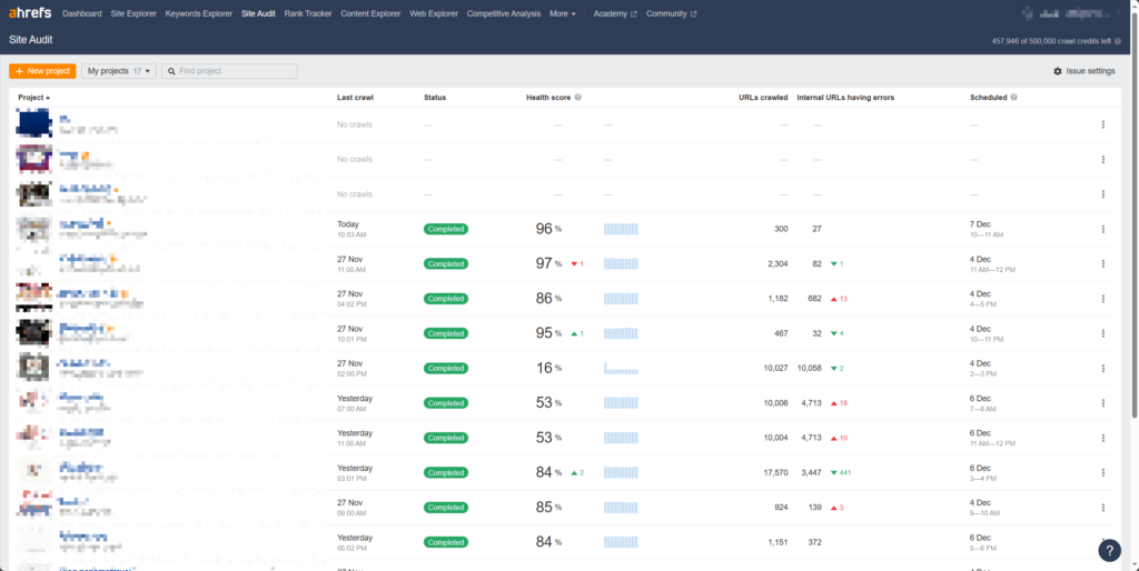 ahrefs 教學指南:5 種主要功能全解析 3 ahrefs site audit