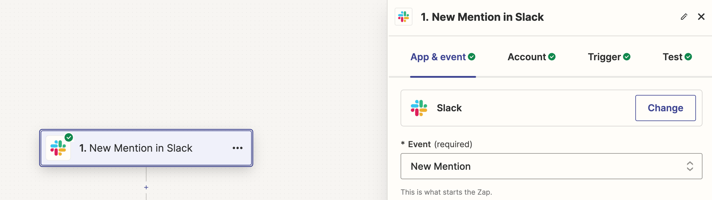 EP.4 使用 Zapier Digest 串接 Slack 為你每天的工作進行總結 2 Zapier - setting slack trigger