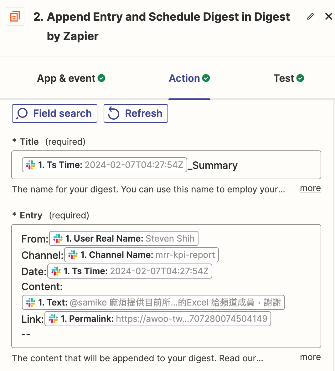 EP.4 使用 Zapier Digest 串接 Slack 為你每天的工作進行總結 6 zapier - digest setting p.1